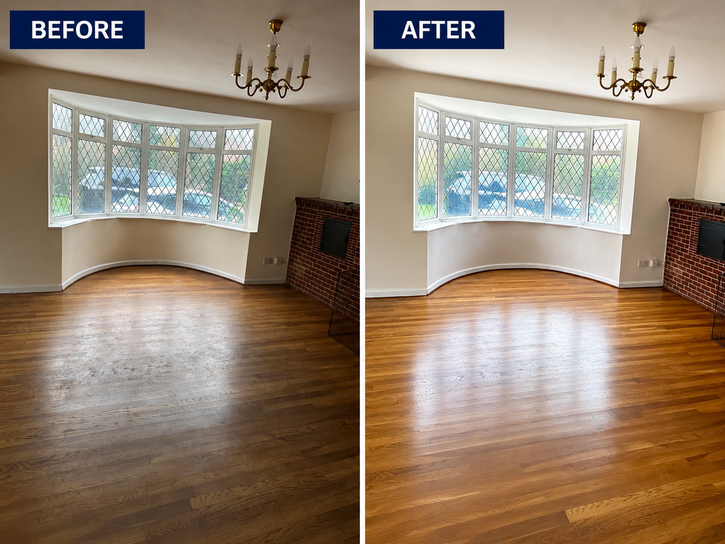 Floor cleaning before and after